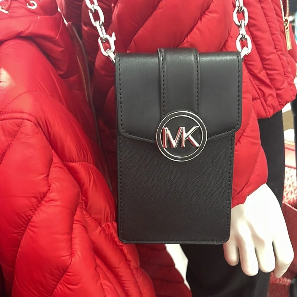 Michael Kors Carmen Small Logo Smartphone Crossbody Bag  Black  NWT